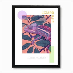 Panther Chameleon Abstract Modern Illustration 3 Poster Art Print