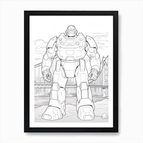 San Fransokyo (Big Hero 6) Fantasy Inspired Line Art 2 Art Print