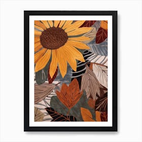 Fall Botanicals Sunflower 2 Art Print