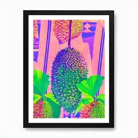 Durian Risograph Retro Poster Fruit Art Print