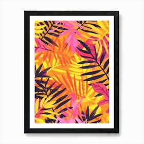 Tropical Leaves Seamless Pattern 35 Art Print