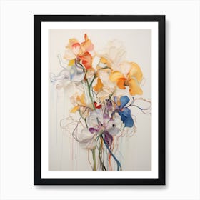 Abstract Flower Painting Iris 2 Art Print
