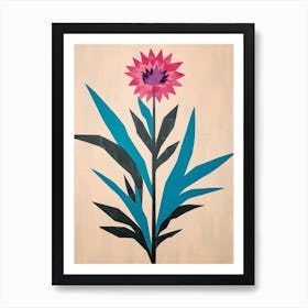 Cut Out Style Flower Art Cornflower 2 Art Print