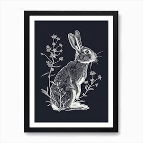 Argente Rabbit Minimalist Illustration 2 Art Print