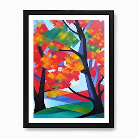 Spanish Oak Tree Cubist Art Print