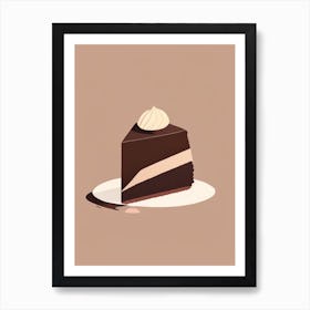 Flourless Chocolate Cake Dessert Simplicity Flower Art Print