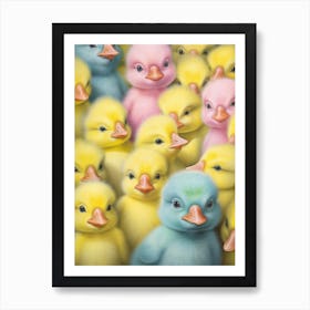 Multicoloured Duck Illustration 2 Poster