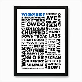 Yorkshire dialect and sayings Art Print