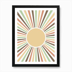 Retro Sunburst Background Art Print