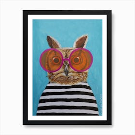 Stripy Owl Art Print