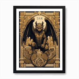  Gargoyle Tarot Card Black & Gold 6 Poster