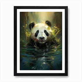 Panda Art In Naïve Art Style 1 Art Print