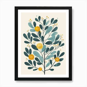 Sequoia Tree Flat Illustration 2 Art Print