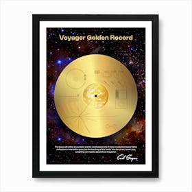 NASA Voyager 1 Golden Record with Carl Sagan quote — Space poster, science print Poster