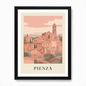 Pienza Vintage Pink Italy Poster Art Print