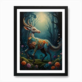 Deer In The Forest 3 Art Print