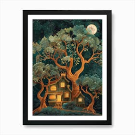 Fairy House In The Forest Art Print