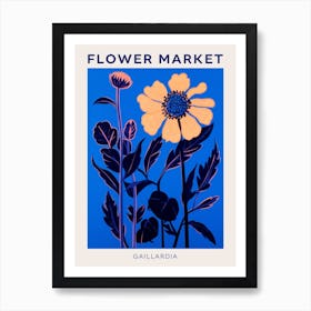 Blue Flower Market Poster Gaillardia 4 Art Print