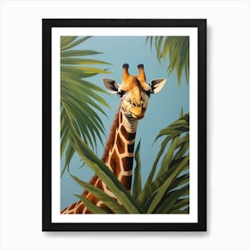 Giraffe 2 Tropical Animal Portrait Art Print