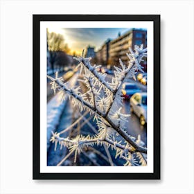 Frost Filigree In A Macro Study Of Winter S Delic Art Print