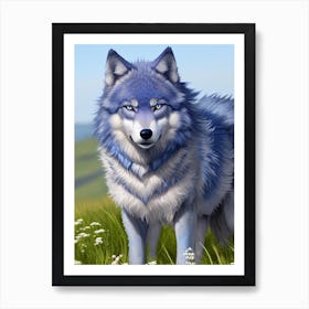 Blue Wolf Art Print