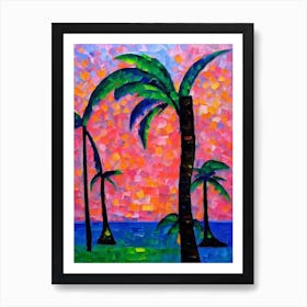 Coconut Tree Cubist Art Print