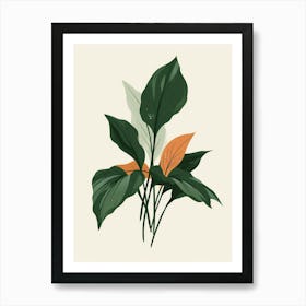 Hosta Plant Minimalist Illustration 3 Art Print