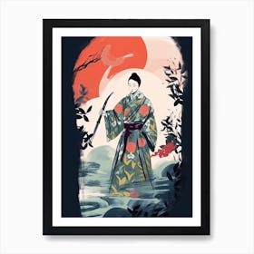 Female Samurai Onna Musha Illustration 17 Art Print