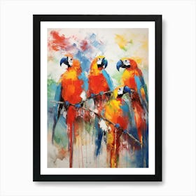 Parrots Abstract Expressionism 1 Art Print