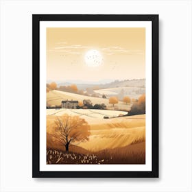 The Cotswolds England 1 Hiking Trail Landscape Art Print