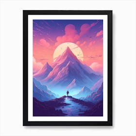 Mount Everest Mountains Painting Art Print