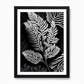 Spruce Leaf Linocut 2 Art Print