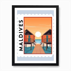 Maldives Travel Stamp Poster Poster