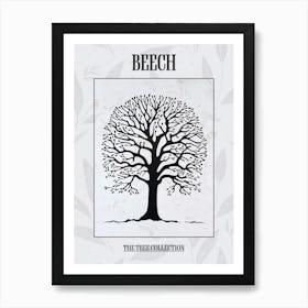 Beech Tree Simple Geometric Nature Stencil 1 Poster Art Print