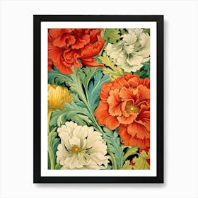 Victorian Floral Wallpaper 4 Art Print