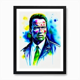 Arnold Schwarzenegger In The Terminator Watercolor Art Print