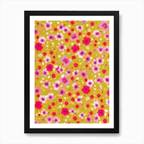 Impatiens Floral Print Warm Tones 1 Flower Art Print