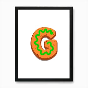 Gingerbread Christmas Letters Living Room Holiday Display White 07 Art Print