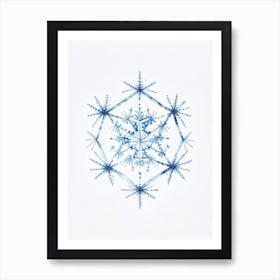 Hexagonal, Snowflakes, Pencil Illustration 1 Art Print