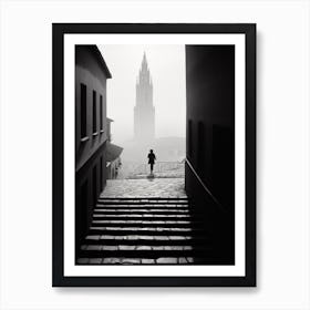 Toledo, Spain, Black And White Analogue Photography 1 Art Print