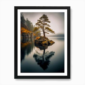 Lone Tree In A Lake 2 Art Print