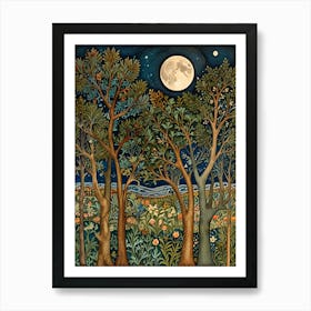 William Morris Moonlight In The Woods 35 Art Print