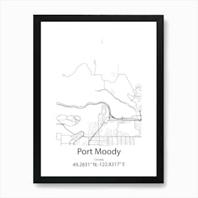 Port Moody,Canada Minimalist Map Art Print