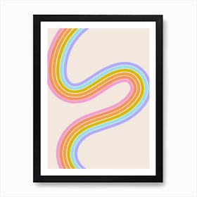 Retro Rainbow Wave Art Print