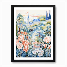 Claude Monets Garden France Modern Illustration 1 Art Print