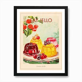 Fruity Jelly Vintage Cookbook Inspired 3 Poster Art Print