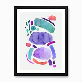 Abstract Watercolour Minimal Blue Art Print