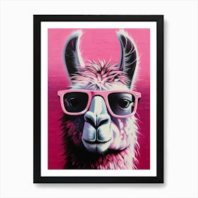 Llama Pink Art Print