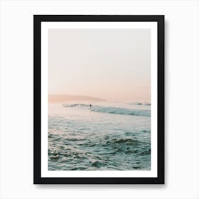 Surfing At Sunset Art Print