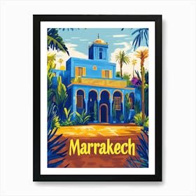 Aihrgdesign A Retro Travel Poster For Marrakech 1 Art Print